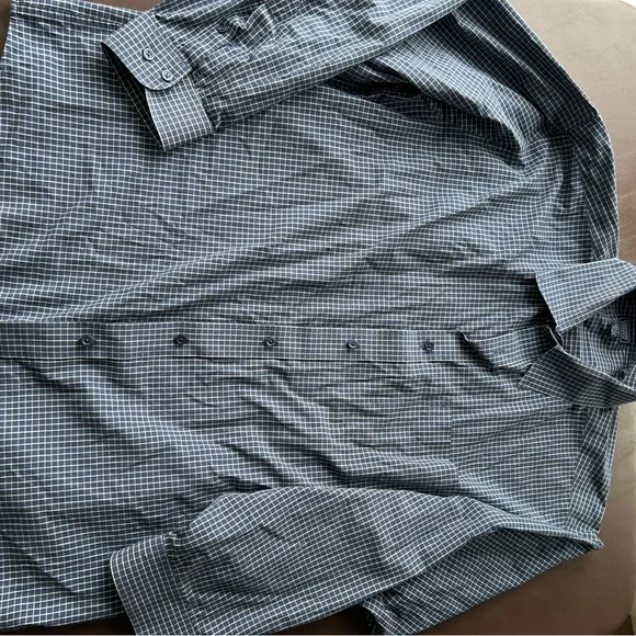 Denver Hayes Navy Checkered Casual Shirt - Picture 3 of 3